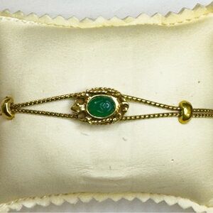 Vintage Goldette Gold Tone Slide Charm Bracelet Flower - 7”